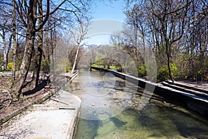 View of Schwabinger Bach at the Englischer Garten in Munich