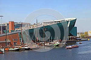 View of Science Center NEMO, Amsterdam, Netherlands.