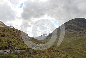 A View of the Scottish Highlands Around Glencoe
