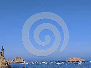 View of the sea from ancient city of Tossa de Mar, Spain photo