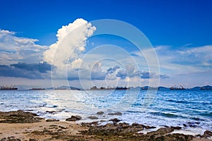 View of sea beach with cloud and sky