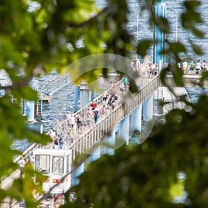 View of the sea bridge in Sellin at the Baltic See