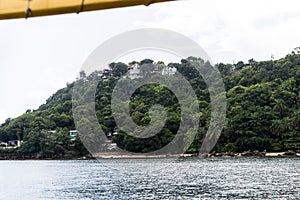 View of the sea from the cliff of Morro de Sao Paulo, in the city of Cairu, in the Brazilian state of Bahia photo