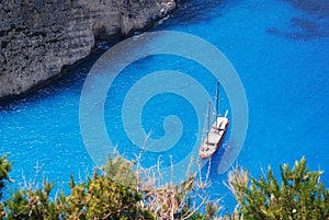 A view of the sea on the coast of Zante Greece.