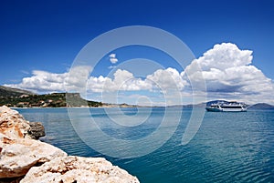 A view of the sea on the coast of Zante Greece.