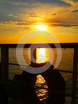 A view of the sea from the deck photo