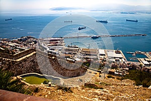 View on the sea from Gibraltar rock - Spain