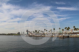 View from the sea at Long Beach, Long Beach, California.