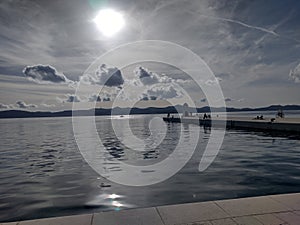 View on sea during from the molo in the city of Zadar, Croatia (EU)