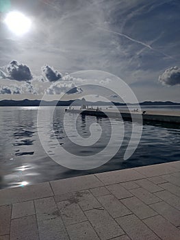 View on sea during from the molo in the city of Zadar, Croatia (EU)