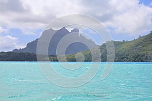 View from sea on mount Otemanu on Bora Bora island