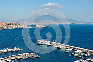 View of the sea near Naples with Vesuvius