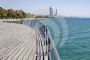 View from sea pier on Molos promenade, Limassol, Cyprus