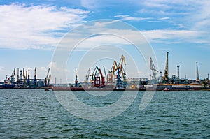 view of the sea port in the Sea of Azov