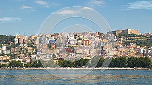 View from the sea of Posillipo hill, Naples in a summer afternoon