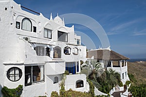 View of the sea from Punta Ballena, Punta del Este Uruguay, Casapueblo. This is a hotel and a gallery art where use to work the