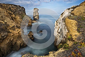 View of the the sea and rocks in Peniche