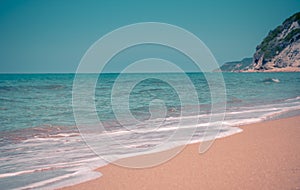 View of the sea on a secluded beach.