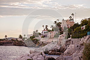 View of the sea shore in French Riviera