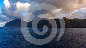 View from the sea of St. Helena island in the Atlantic Ocean