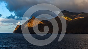 View from the sea of St. Helena island in the Atlantic Ocean