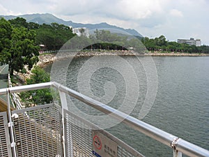 View of the sea from Tai Po waterfront park, Hong Kong