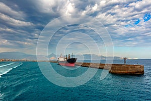 Panorama of sea port, Heraklion, Crete, Greece