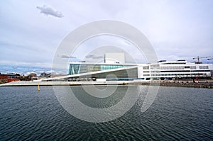 View from the sea to the Oslo Opera House. Norway