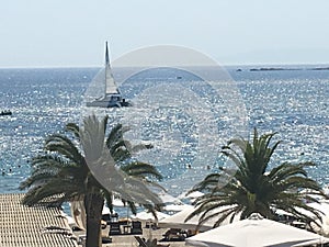 View of the sea, yacht