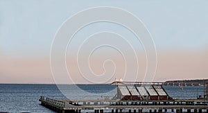 View of the seaport of the city of Kerch in summer