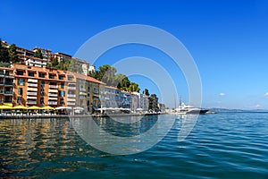 View of seaport town Porto Santo Stefano in Monte Argentario. Tuscany. Italy