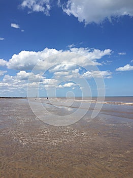 View of seaside in Hornsea, Yorkshire, Great Britain