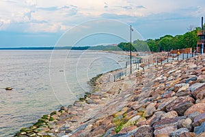 View of the seaside promenade in Sillamae in Estonia