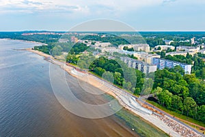 View of the seaside promenade in Sillamae in Estonia