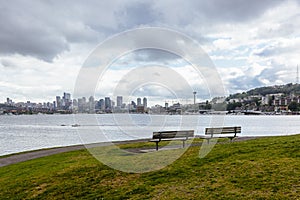 View of Seattle Skyline from Gas Works Park