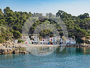 View of secluded cove S`Alguer near Palamos, Catalonia