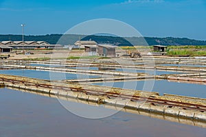 View of the Secovje Saltpans Nature Park in Slovenia