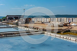 View of the Secovje Saltpans Nature Park in Slovenia