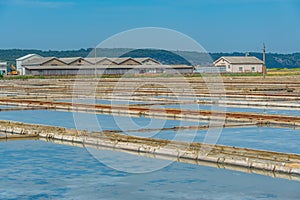 View of the Secovje Saltpans Nature Park in Slovenia