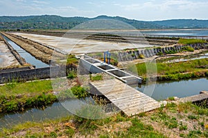 View of the Secovje Saltpans Nature Park in Slovenia