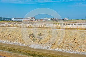 View of the Secovje Saltpans Nature Park in Slovenia