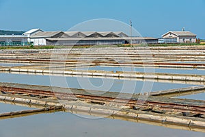 View of the Secovje Saltpans Nature Park in Slovenia