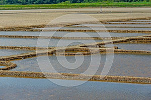 View of the Secovje Saltpans Nature Park in Slovenia