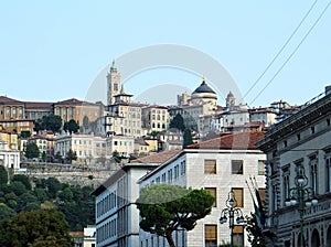 View of a section of Begamoâ€™s historical Citta Alta â€“ Upper Town