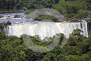 View of a section of the Iguazu Falls, from the Brazil side