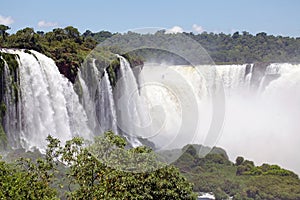 View of a section of the Iguazu Falls, from the Brazil side