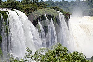 View of a section of the Iguazu Falls, from the Brazil side