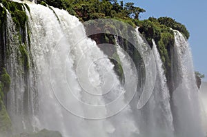 View of a section of the Iguazu Falls, from the Brazil side