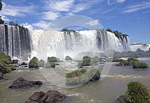 View of a section of the Iguazu Falls, from the Brazil side