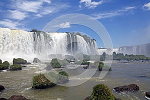 View of a section of the Iguazu Falls, from the Brazil side